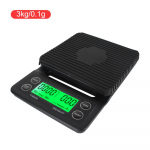K&ouml;&ouml;gikaalud T&auml;ppiselektrooniline kohvikaal Mini majapidamiskaal toidubilansi kaalumiseks koos taimeriga digitaalse LCD 3 kg 0,1 g must