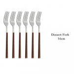 Puidust k&auml;epidemega s&ouml;&ouml;gin&otilde;ude komplekt roostevabast terasest h&otilde;bedane 6/30 tk praad laua nuga kahvel lusikas magustoidukahvel s&ouml;&ouml;giriistade komplekt 6pcs Dessert Fork