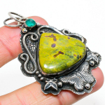 Natural Atlantisite, Tourmaline Gemstone 925 Sterling Silver Pendant 2.60 i7s70
