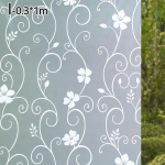 100x30cm Privaatsus j&auml;&auml;tunud aknakile lillemustriga hele l&auml;bipaistmatu liim kodukaunistus I