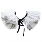 Naiste volangv&otilde;rk v&otilde;ltskrae Vintage Renaissance must valge t&uuml;ll kloun Cosplay kael Ruff Choker sall peoaksessuaar valge