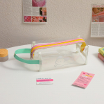 Armas t&uuml;drukute meik kosmeetikakott Reisi tualett-tarvete kott pliiatsikarp PVC veekindel l&auml;bipaistev pliiatsi kott &otilde;pilaste kirjatarbed must