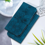 Lily Fower reljeefne klapp nahk&uuml;mbris Motorola G35 G55 G85 G34 G04 G84 G54 G14 E13 tugijala rahakoti kaardipesa kate Motorola Edge 50 kabuuri jaoks Motorola G34 5G