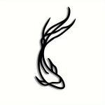 Stiilne 1 tk Feng kala metallist skulptuur Minimalistlik joonkunsti meistriteos uhke metallist seinakaunistus ja Betta kalakunst abstraktne helehall v&auml;rv