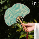 Antiikstiilis Xuan-paberist lehvik ginkgo lehe kujuga kalligraafia lehvik teemaja zen t&uuml;hi lehvik hiina stiilis retro hanfu dekor k&auml;si-lehvik