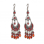 2T ehted Bohemian Women Rhinestone Crescent Moon Long Fringe Hook K&otilde;rvar&otilde;ngad Ehted Kingitus