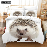 3D Uus Siil Voodipesukomplekt Tekikott Komplekt Padjap&uuml;&uuml;ridega &Uuml;heinimese T&auml;is Queen King Voodiriietus Voodipesu EU single(135x200cm)