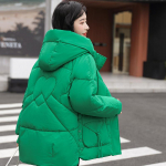 Puuvillase polsterdusega jope naiste talvekorea versioon, avara kapuutsiga polsterdatud jakk. Lahtine paks soe jakk XL