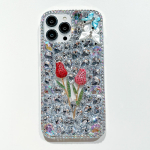 Tulip Diamond Sobib Apple IPhone16ProMax Luksuslik Kukkumisvastane 15ProMax K&otilde;ikeh&otilde;lmav 14 Mobiiltelefoni&uuml;mbris iPhone16ProMax