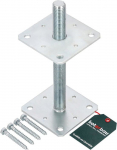 KOTARBAU&reg; Reguleeritav postitoend 110 mm x 110 mm x 250 mm Keere M24 mm Puidust posti jalg K&otilde;rguses Tsingitud p&otilde;randajalg