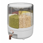 P&ouml;&ouml;rlev suletud teraviljahoidla kast: Putuka- ja niiskuskindel, toidukvaliteediga kuuev&otilde;reline riisit&uuml;nn large