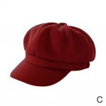 Uued Auutmn naiste talvem&uuml;tsid Solid tavaline kaheksanurkne v&auml;rvimism&uuml;tsi naiste talvevillane m&uuml;ts Beret A9U8 Red-One size
