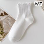 Puuvillased volangid pahkluu sokid naiste siset&uuml;kid Suvi armas Kawaii korea sokk t&uuml;druk kevad must valge keskmine toru jaapani sox valge