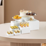 7Pcs Buffet Riser Food Riser with Hollow bottoms Display Stand Dessert Table Display Set