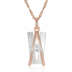 Kuldne h&otilde;bedane suur ripats naistele isikup&auml;ra geomeetriline kaelakee mikroinlay valge tsirkoon luksuslikud peoehted