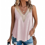 YYFS Naiste mood vabaaja suvekevadine &uuml;hev&auml;rviline printimine Varrukateta V-kaelusega pluusid ja s&auml;rgid S