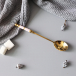 Roostevabast terasest magustoidulusikas keraamiline pika varrega j&auml;&auml;tiselusikas teelusikas kuldne kohvikook puu-piimlusikas k&ouml;&ouml;gin&otilde;ud