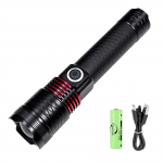 Laetav LED-taskulamp 4 heleduse režiimiga, Type-C kiirlaadimine, liitiumaku, kaasaskantav, teleskoopiline fookus, sobib v&auml;listingimustes telkimiseks 1pc