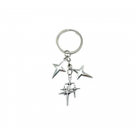 Antiikne h&otilde;bedasulamist t&auml;ht v&otilde;tmehoidja &ndash; viie- ja kuueotsaline disain 1 pentagram keychain-7.7g-ER565 antiikne h&otilde;bedane v&auml;rv