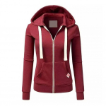 S&uuml;gis Talv Naiste Jakk N&ouml;&ouml;riga Kapuutsiga Lukuga Pikkade Varrukatega &Uuml;hev&auml;rviline Slim Fit Elastsete Mansettidega Kampsun Taskutega Sport Fitness C S sinine