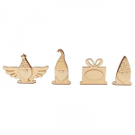 4 silhouettes en bois de No&euml;l &agrave; monter