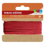 Ruban su&eacute;dine 5 m - Rouge