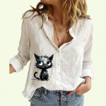 Naiste rev&auml;&auml;rikaelus Moodne n&ouml;&ouml;pidega s&auml;rk Kevad-suvi &otilde;hukesest puuvillasest linasest topp vabaaja kassimustriga pluusid S valge