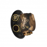 Gooti punk silinderhammasrataste, prillide ja lilledega, steampunk Halloweenipeo m&uuml;tsid