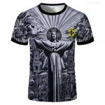 Suvine jalgpallitreeningu topp Brasiilia eriv&auml;ljaandes Jeesuse must hall jalgpallis&auml;rk, t&auml;iskasvanud lastele v&auml;ljas kiiresti kuivav 6XL tops XL valge