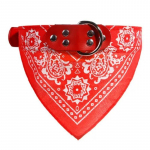 Reguleeritav Koer Bandana Nahast Tr&uuml;kitud Pehme Kaelarihm Koerte Lemmikloomatarvikutele Kassi salli kaelarihm Chihuahua kutsika lemmiklooma kaelar&auml;ti jaoks M punane