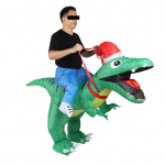 J&otilde;ulu ratsutav dinosaurus kost&uuml;&uuml;m J&otilde;ulu Cosplay kost&uuml;&uuml;m Naljakas j&otilde;ulu ratsutav dinosaurus t&auml;ispuhutav kost&uuml;&uuml;m jaoks