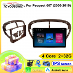 Android-auto peakomplekt Peugeot 607 jaoks (2000-2010) Multimeedia Stereo Raadio Video M&auml;ngija GPS BT Carplay Android Auto Ei 2din QLED 4 core 2GB+32GB CP
