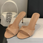 Liyke Veinpunane Patendinahast Naiste Sussid Sandaalid Mood &Uuml;mar Avatud Varvas &Otilde;hukesed K&otilde;rged Kontsad Muulad Slaidid Suvine Peokleidi Kingad 40