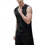 Meeste v&otilde;rkkangast sportlik aluss&auml;rk Varrukateta T-s&auml;rk Suvine &otilde;huke meester&otilde;ivad L must