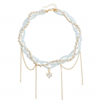 Romantiline s&uuml;dame ja tutiga disainiga kihiline kaelakee, mugav kanda, ripatsiga kaelakett, dekolteejuwelery naistele kuld