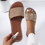 Naiste sussid Uued suvised naiste sandaalid Kristallglitteriga lamedad pehmed bling naiste kommi pl&auml;tud siseruumides naiste slaidid rannajalatsid 43 ingver