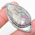 Ruby in Fuchsite Ethnic 925 Sterling Silver Jewelry Pendant 2.09 P8k07