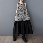 Varrukateta Pluss size vintage Floral uus kleit naistele vaba vaba pikk suvekleit