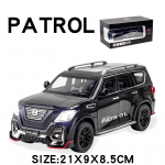 Uus 1:24 Nissan Patrol Maastiku-SUV Sulamist Mudelauto Valatud auto M&auml;nguasi Mudel Koguja Rauast M&auml;nguauto Heli Valgus Auto Poistele Lastele C48 must