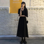 Kleit Naistele Suvine &scaron;ikk Lihtne elegantne puhvis varrukas Vintage must naiste t&auml;navar&otilde;ivad peo jaoks Igap&auml;evane V-kaelusega kleit Naiste riided S