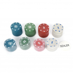 100 tk pokkerižetooni kaarti diileri žetooniga, kaasaskantav kandekohver lastele ja t&auml;iskasvanutele