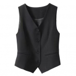 Naiste varrukateta &uuml;likonnivest, slim fit, &uuml;he n&ouml;&ouml;biga, &auml;rivest, V-kaelusega, pidulik vest, avatud esiosaga t&ouml;&ouml;bleiser taskutega M lilla