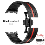 Roostevabast terasest rihm Samsung Galaxy Watch 8 Classic 46mm 40mm/44mm jaoks K&auml;epael Luksuslik k&auml;ev&otilde;ru Samsung Galaxy Watch 7 Ultra 47mm jaoks Tarvikud Galaxy Watch 8 44mm black