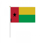 Drapeau Mini &ndash; sp&eacute;cifi&eacute; &ndash; Guin&eacute;e-Bissau &ndash; 14 x 21 cm &ndash; pol&uuml;ester &ndash; L&eacute;ger et robuste