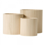 Puidust lillepott 3 tk roheline/looduslik