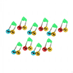 10Pcs Fishing Rod Lure Alarm Bell Indicator Easy to Attach Portable with Double Bells for Colorful Clip