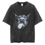 Rottweiler Dobermann Vintage Pesitud T-s&auml;rk Meeste Hip Hop Trend L&uuml;hikeste Varrukatega T-s&auml;rk Meeste Mood &Uuml;le suuruse T-s&auml;rgid Streetwear S