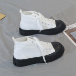 Naiste tossud l&otilde;uendist vabaajajalatsid naiste mood uued vabaaja k&otilde;rge s&auml;&auml;rega tossud naiste platvormiga madalad vulkaniseeritud kingad Korea stiilis 35 valge