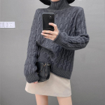 Qinghe 100% puhas ka&scaron;miir naiste kampsun - &Uuml;lipehme luksuslik talvine pullover XL kadetthall v&auml;rv