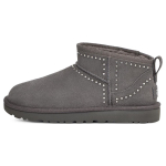 UGG Classic Ultra Mini Bling Suede Soojad libisemiskindlad karusnahast voodriga pahkluumi saapad Naiste saapad S&uuml;si 1119871-CHRC 36 gray